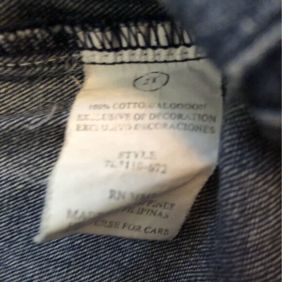 Toddler Girls Denim Blue Jeans Size 2T Side Cargo Pocket Elastic Waist Durable - Picture 4 of 4